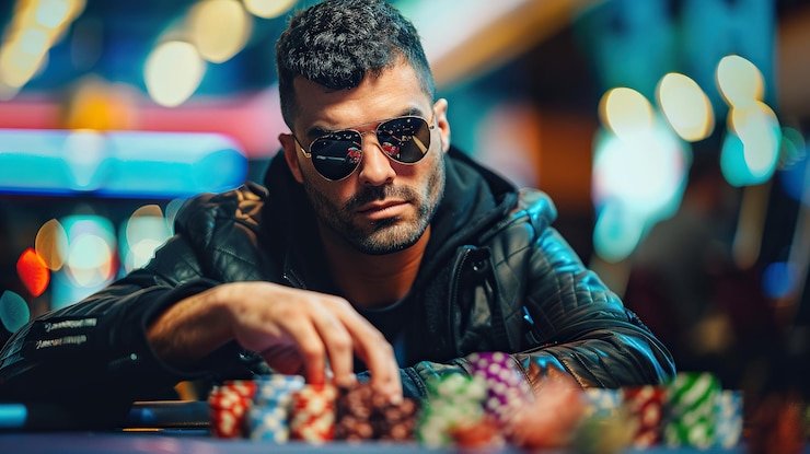 Antarmuka permainan Caribbean Stud Poker di opa toto